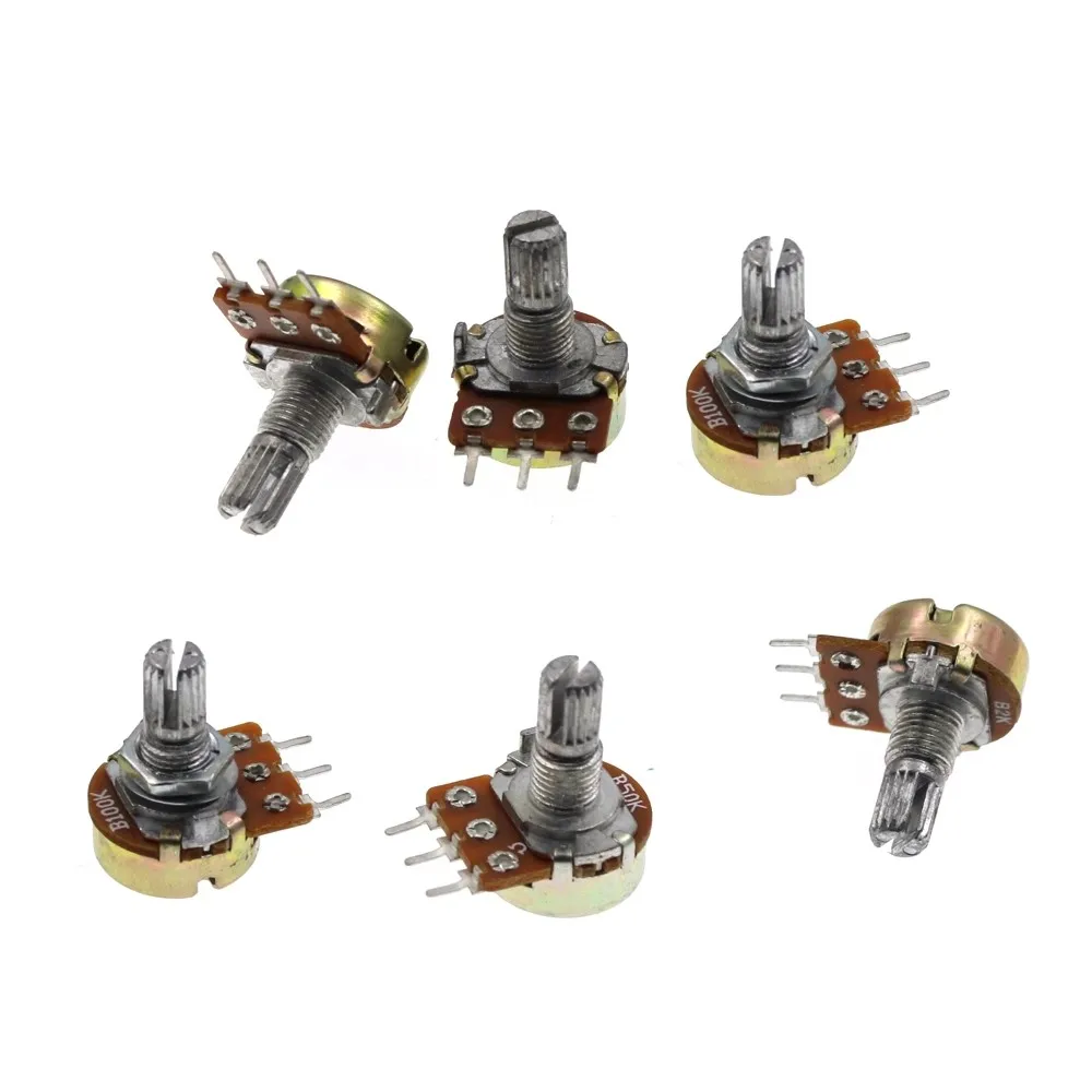 10PCS WH148 Single 15mmB1K/2K/5K/10K/20K/50K/100K/250K/500K/1M Potentiometer One Potentiometer for Each Specification with a Cap