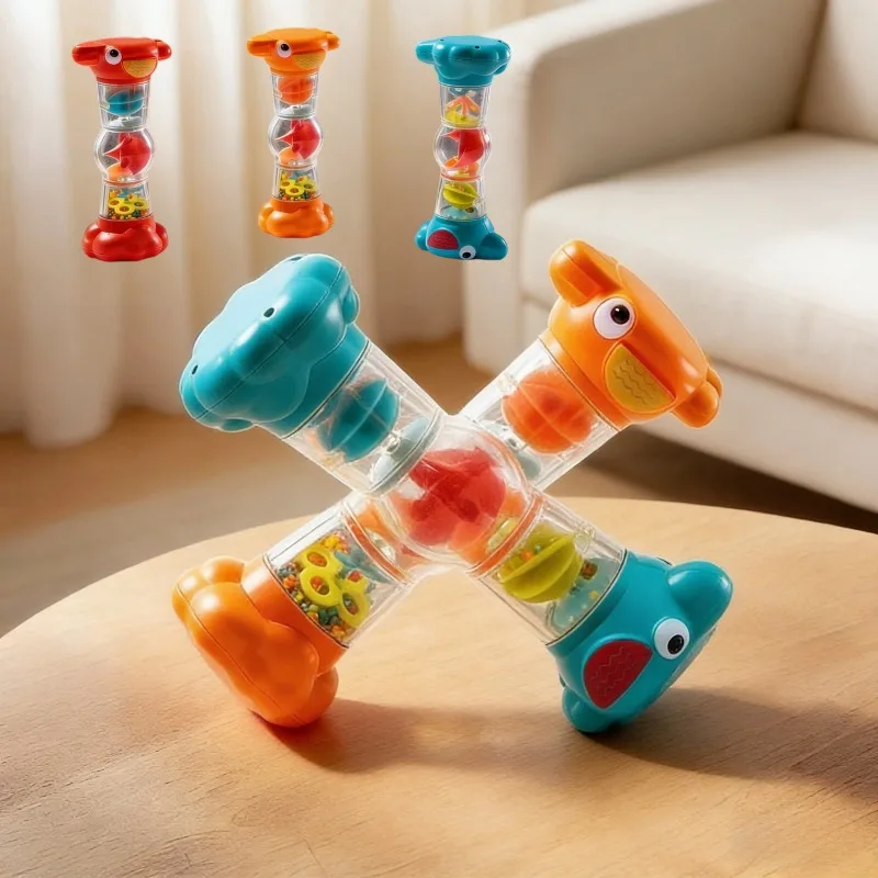 Giocattolo a clessidra musicale per bambini, giocattolo a campana a manovella, gioco di strumenti musicali con martello di sabbia, interazione di esercizi visivi e uditivi