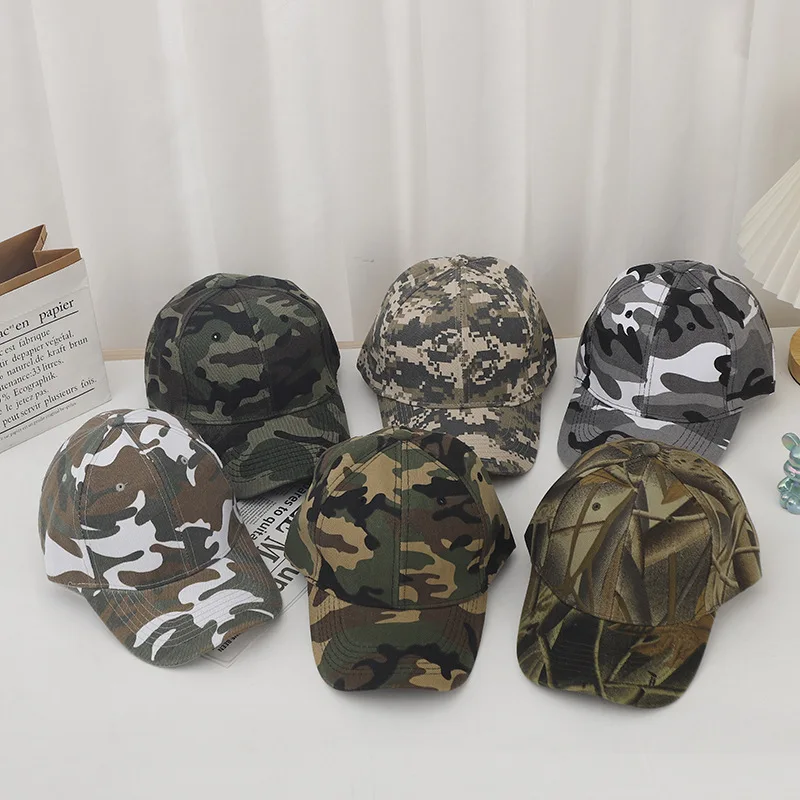 Spring and Summer Camouflage Baseball Cap for Military Training at the Start of School, Fashionable Sun Protection Cap for Men