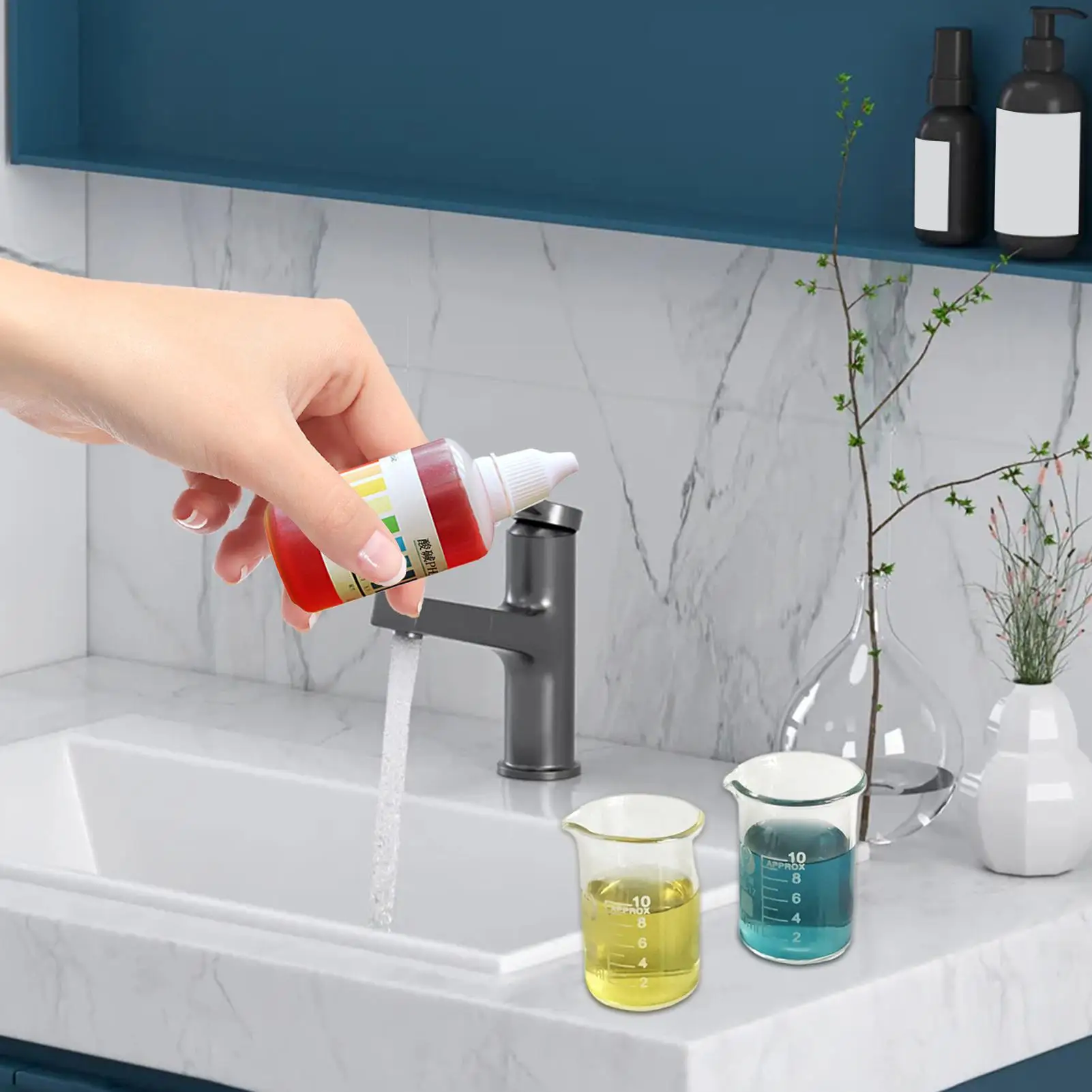 50 مللي اختبار درجة الحموضة قطرة دقيقة جهاز اختبار جودة المياه لحوض السمك المياه العذبة حمام سباحة مختبر المنزل مدرسة وكيل اختبار المياه #2