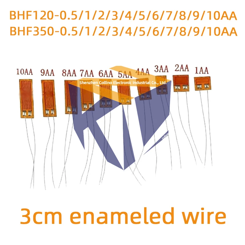 1pcs BHF120/BHF350-1/2/3/4/5/6/7/8/9/10AA uniaxial high-precision resistance strain gauge 3cm enameled wire