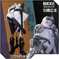 NIKKE Pioneer Snow Princess Cosplay Costume Halloween Uniform Princess Snow Cloak Armor Suit