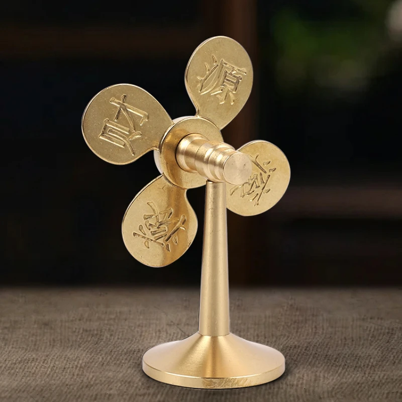 Copper Windmill Office Desk Gadgets Fidget Roller Spinner Stress Relief Toy Metal Gyro Rotating Spinning Top Tip Antistresse