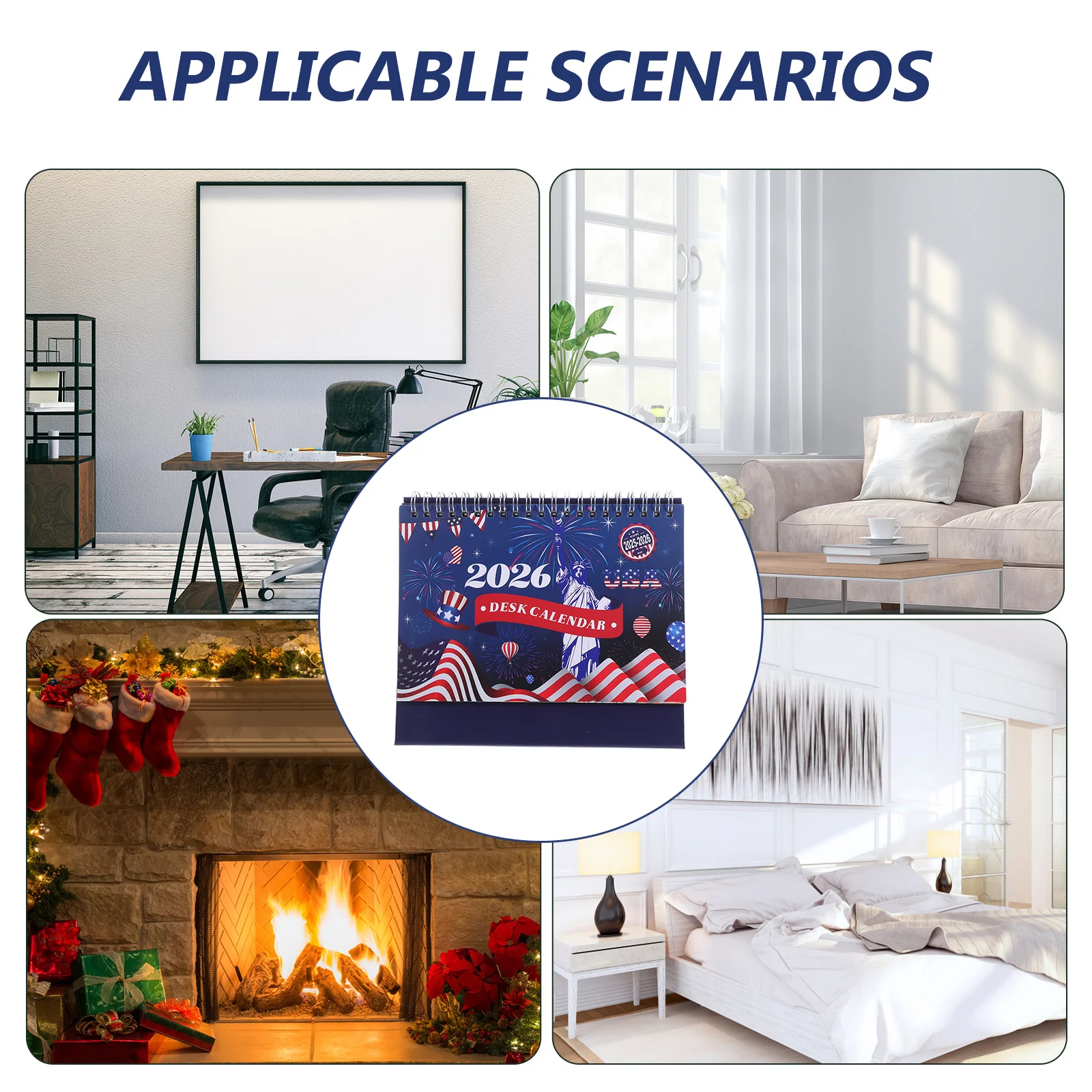 Mini Desk Calendar 2025-2026 Small Standing Flip Table Top Calendar For Office Home Daily Planner Patriotic Decor