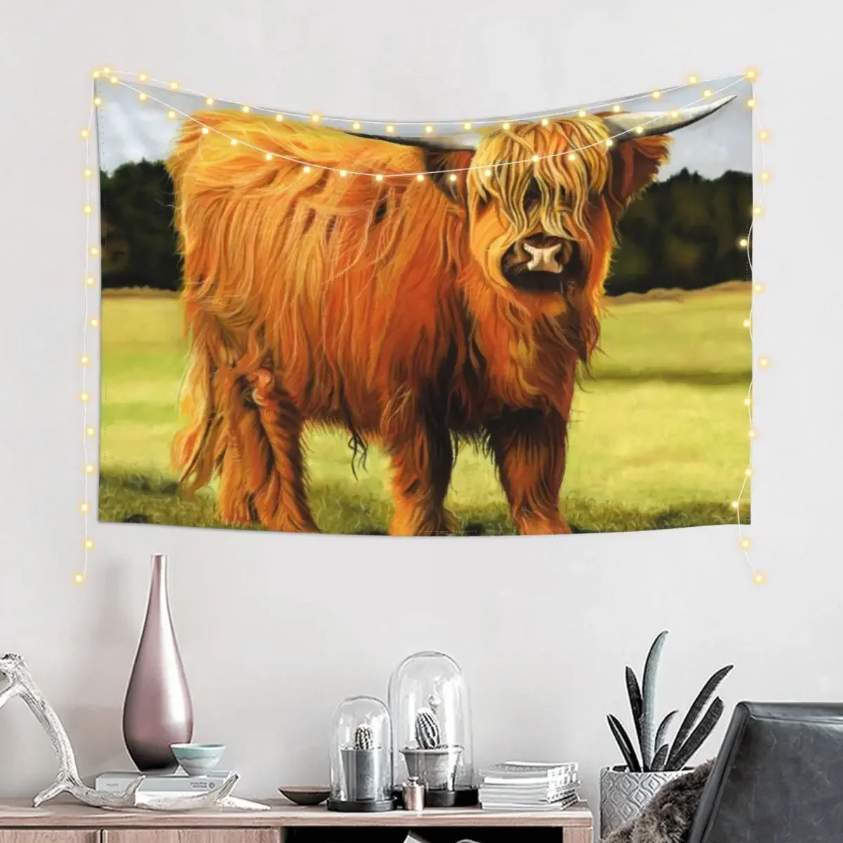 Heilan Coo, Highland Cow, Highland Cattle, Cattle, Cow Tapestry Things To Decorate The Room Wall Hangings Decoration Tapestry