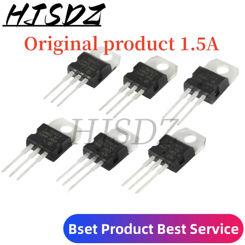 20Pcs 1.5A Voltage Regulators Bundle: L7805 L7812 L7806 L7915 L7905 L7912 L7815 LM317T TO-220 Linear regulator
