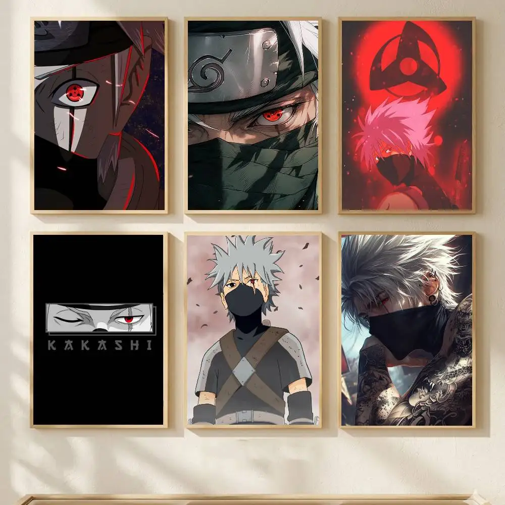 Anime Naruto Hatake Kakashi Adhesive Wall Art Poster Canvas Bedroom Children, Study Living Room For Home Room Decor