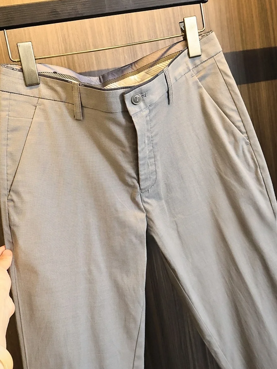 

Мужские летние тонкие крутые дышащие прямые повседневные брюки из смеси шелка, длинные брюки Faion Urban Sle для повседневной носки