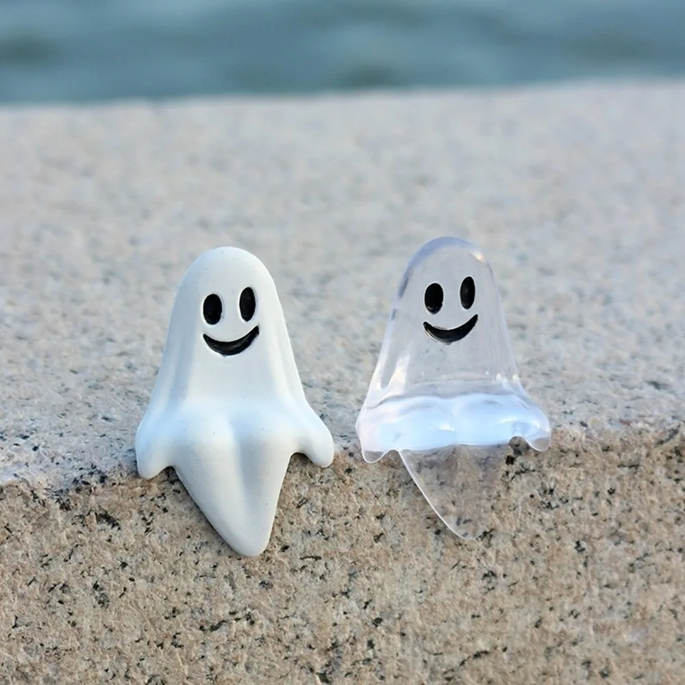 

20pcs Sitting Pose Smiling Ghost Decoration Mini Transparent Joy Garden Ghost Ornament Creative Cute