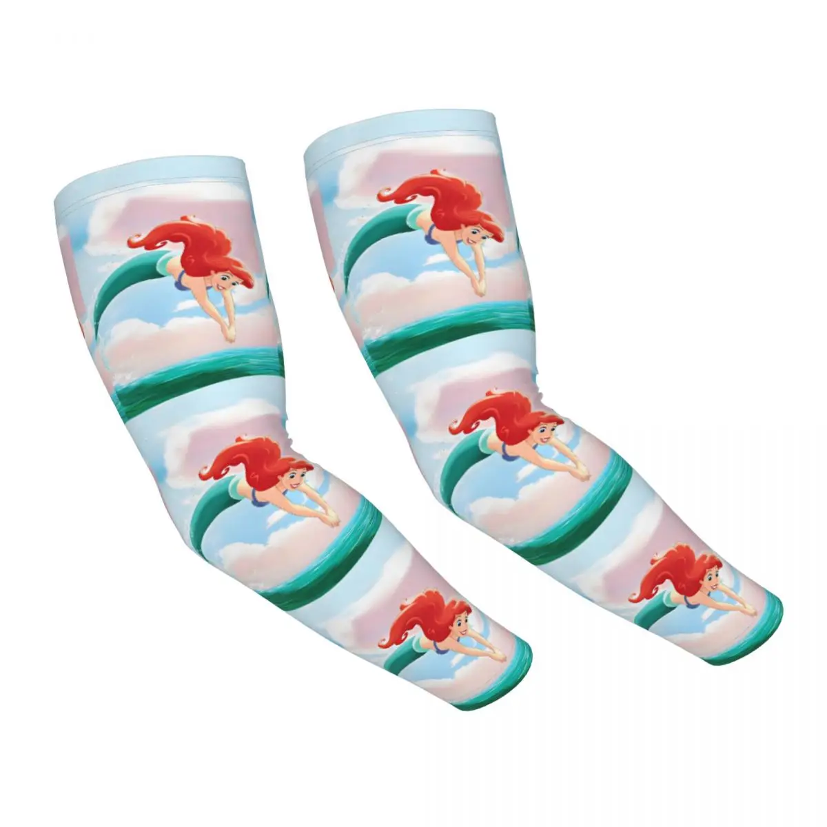 Custom The Little Mermaid Cooling Arm Sleeves for Women Men Animation Cycling Fishing Tattoo Cover Up
