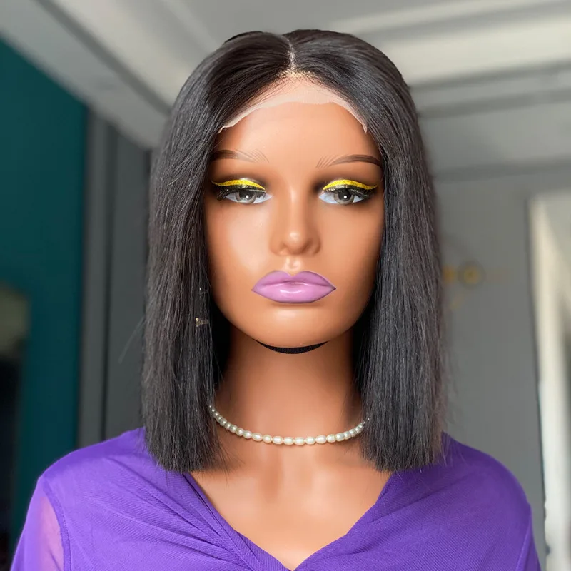 

Great - Value DD Bone Straight 4x4 Lace Wig. High - Quality 250% Density Virgin Remy Human Hair, Natural Color, 10 - Inch