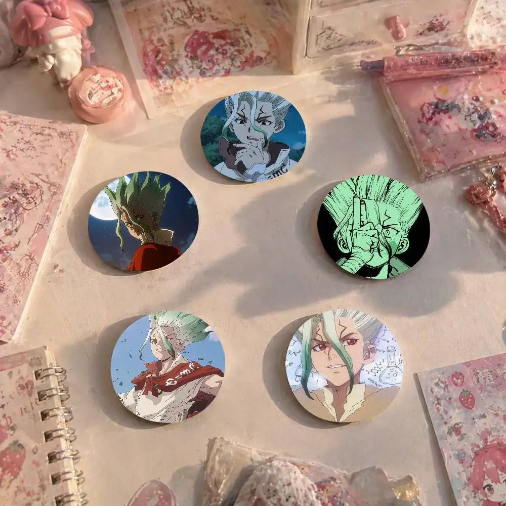 Dr. Stone 4 S-Senku Ishigami Art Badges Button Round Creative Pin Brooch Badge Bag Decor Accessories Fans Collect Friends Gifts