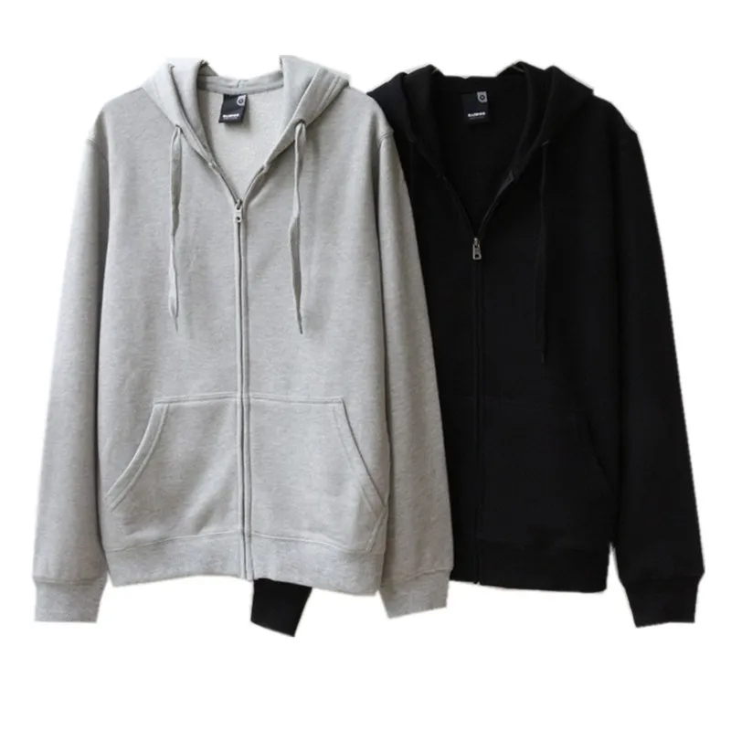 

Men's Spring Autumn Cotton Fleece Long Sleeve Hooded Open Cardigan Casual Sporty Top Large Size Color Thin Outerwear
