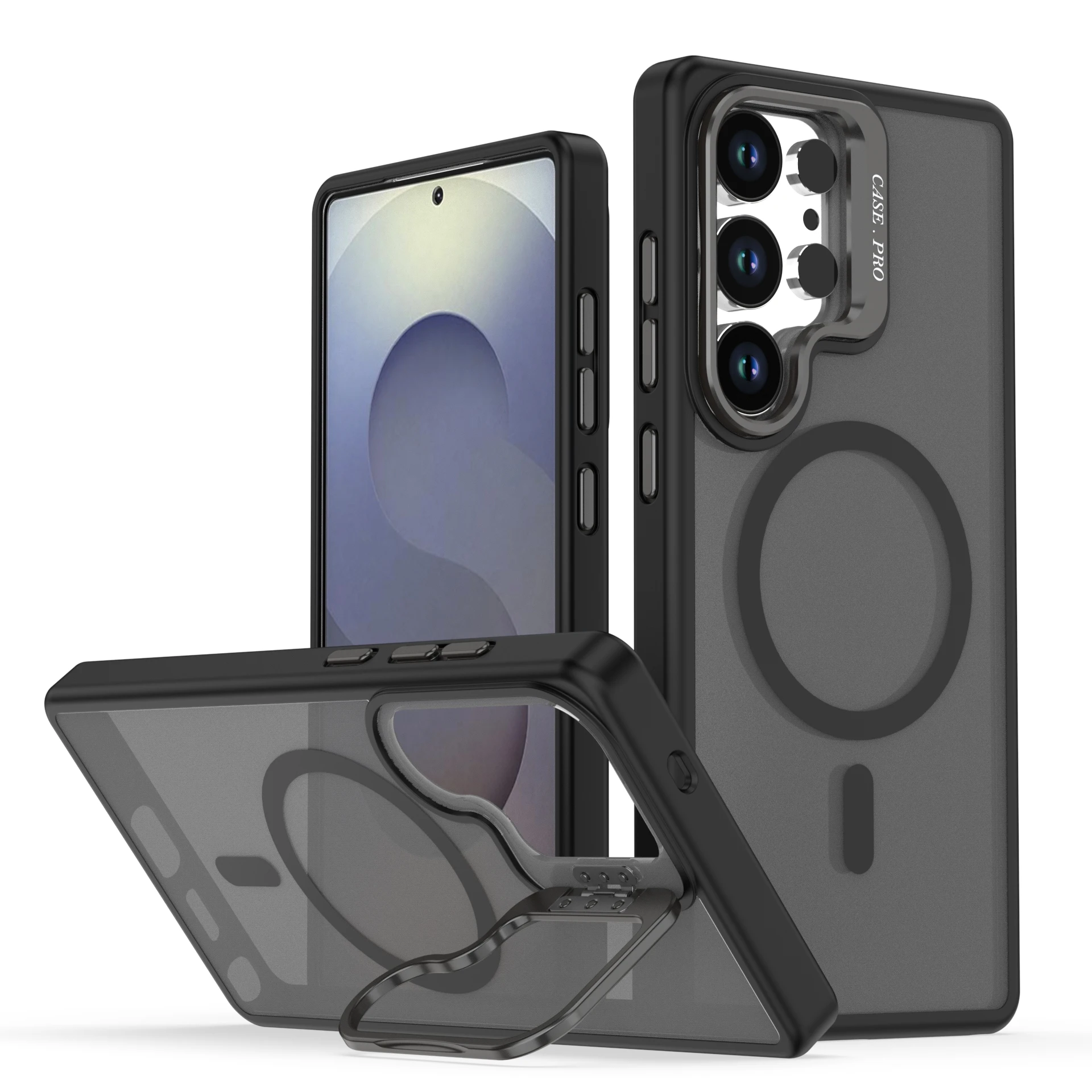 Frosted Skin Feel Cover for Samsung Galaxy S26 Ultra 2026 with Magsafe Fold Kickstand Phone Case