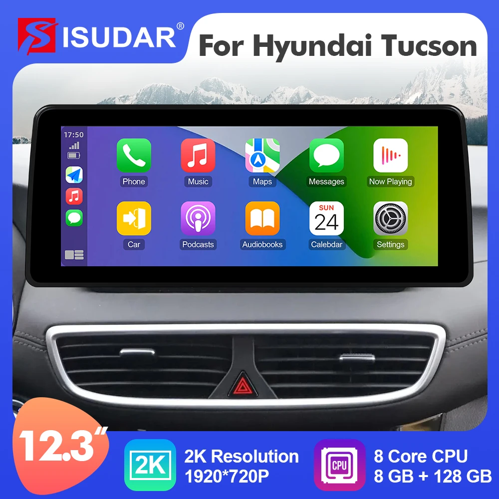 

ISUDAR 12.3 Inch Android 12 Car Radio For Hyundai Tucson 2017-2021 GPS Auto Multimedia Stereo Player Carplay 4G Camera Net 2 Din