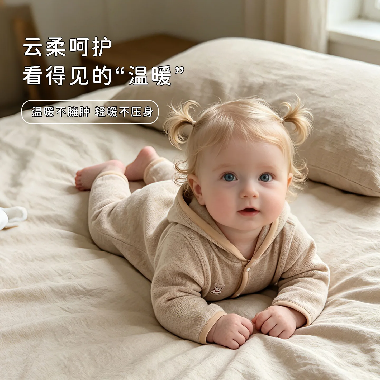 Somenie Hooded Warm Baby Romper Fall Winter Outdoor Newborn Thermal Bodysuit