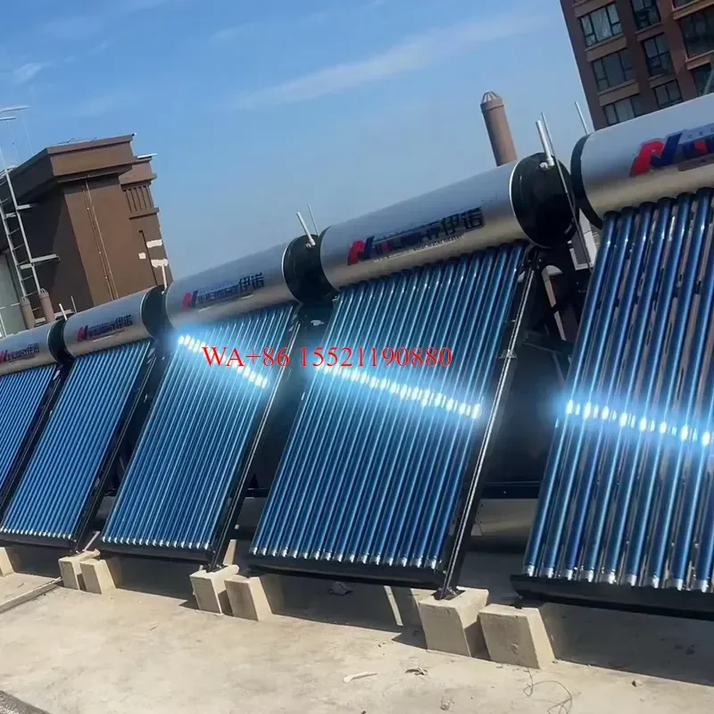 WMWMNU Low Pressure Thermosiphon Evacuated Tube Solar Electric Water Heater for Shower Outdoor Hotel Household Use