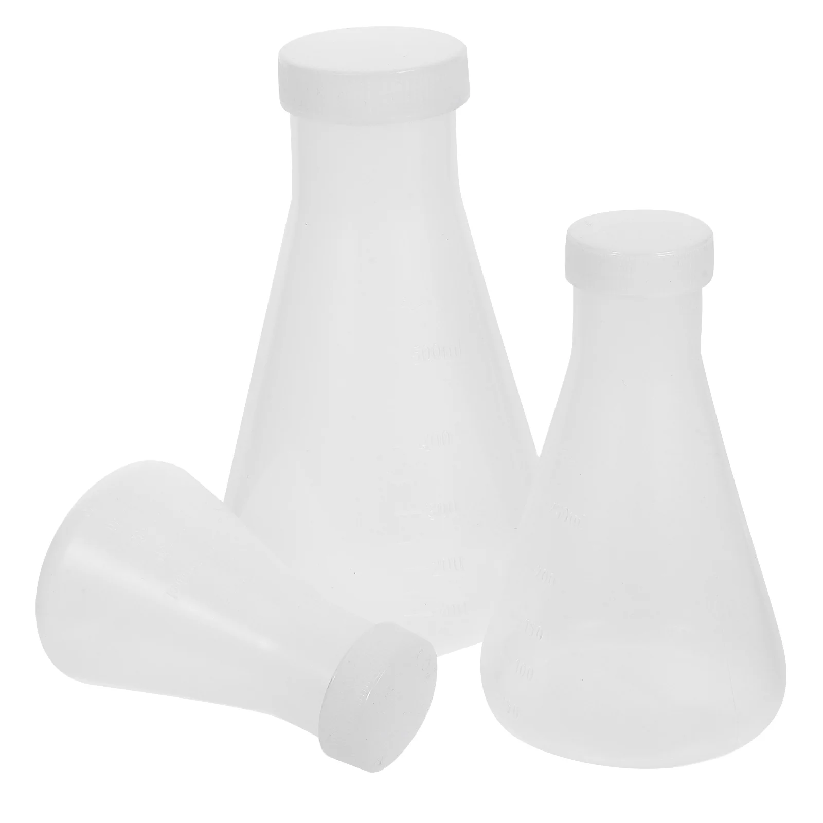 

3pcs Transparent Erlenmeyer Flask Set Conical Laboratory Flask for Experiment Scale Line Stable Chemistry