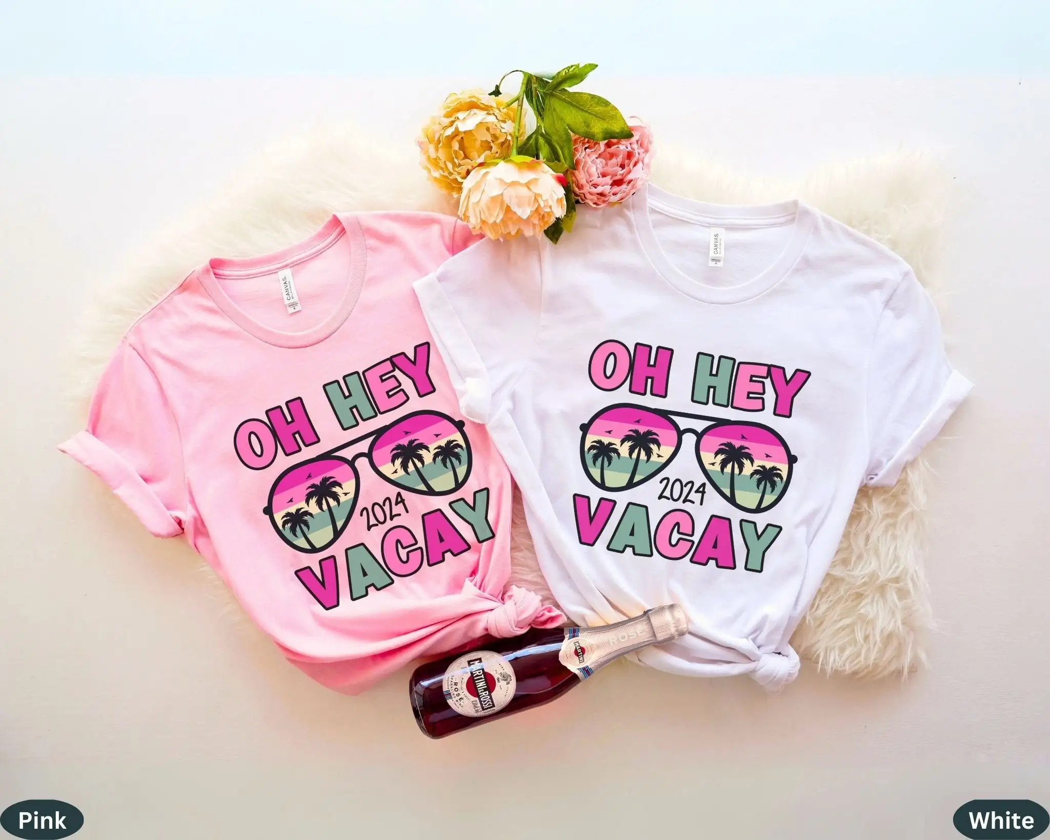 2024 Oh Hey Vacay Match Vacation T Shirt Best Friends Trip Matching Group Cruise Girls Travel Her