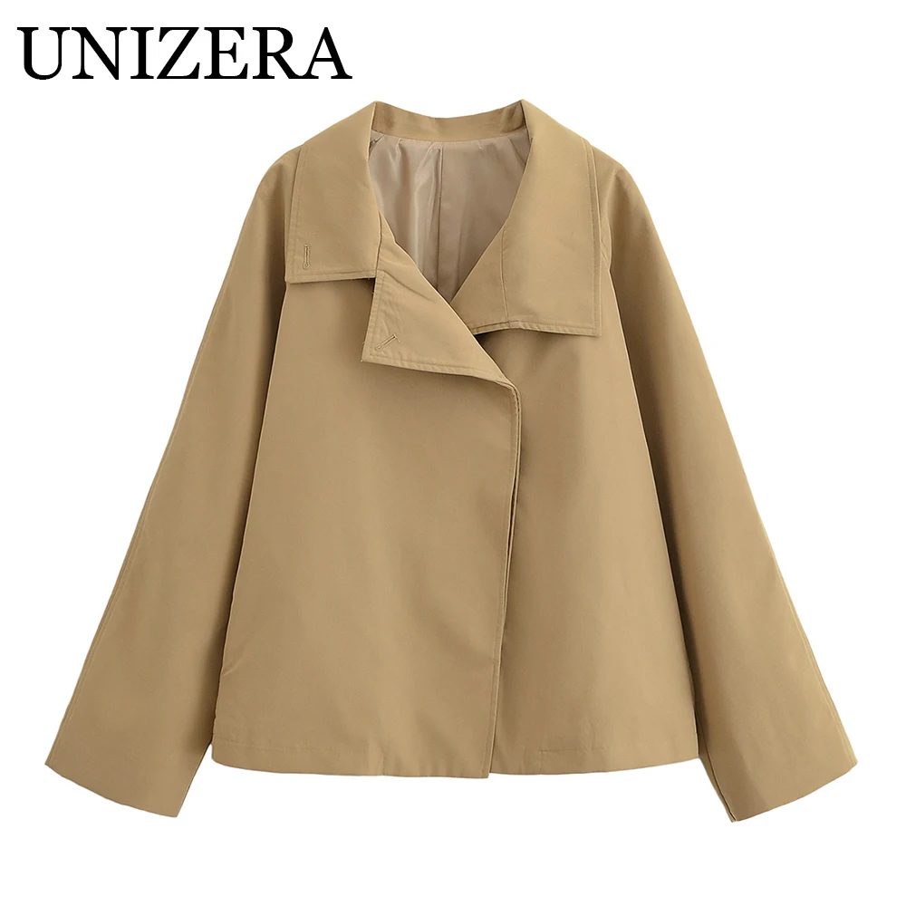 

Autumn new casual style contrasting button decoration high neck cotton long sleeved windbreaker jacket
