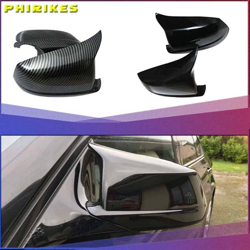 

For BMW 5 Series F10 F11 F18 2010-13 Pre-LCI Black/Carbon Fiber Look Rearview Mirror Caps Car Door Wing Mirror Cover Replacement