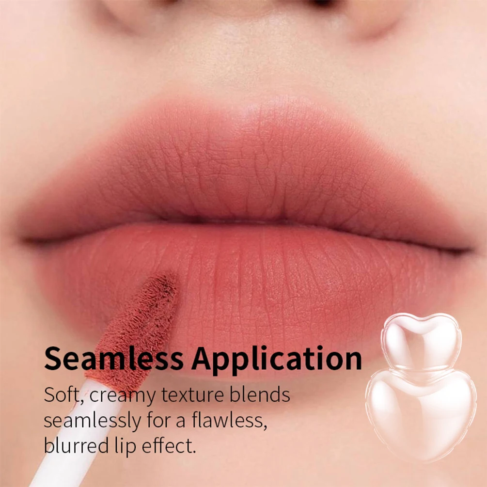 Lucidalabbra con etichetta privata a 8 colori all'ingrosso Velluto opaco a forma di cuore Morbido simile al fango Trucco con logo personalizzato impermeabile a lunga durata