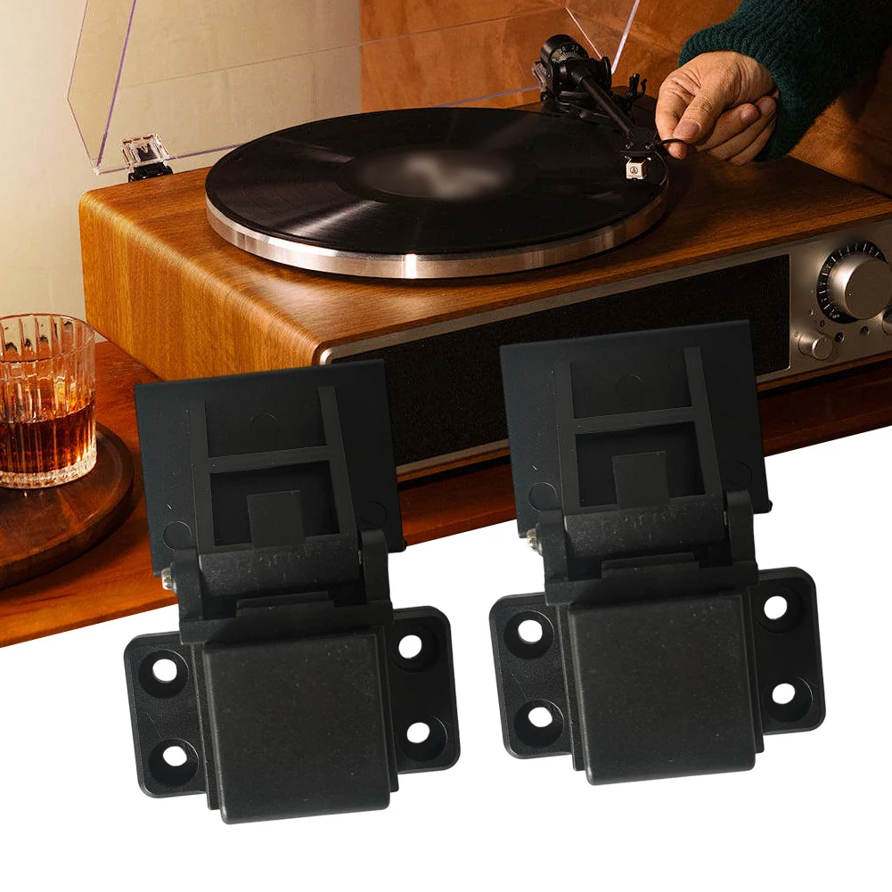 Vinyl Player Lid Hinge Black Plastic Hinge for Turntable Cover Mounting Compatible with Multiple Brands and Factors