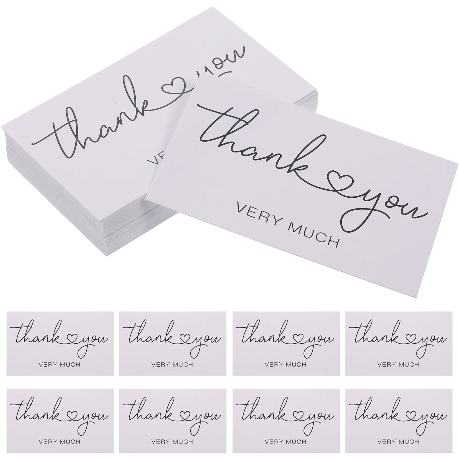 

150 Pcs Thank You Card Paper Cards Wedding Floral Small Professional Gratitude Waiter Flower Note for Listing Greeting