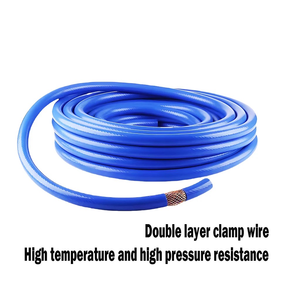 ID6/8/10/12/14/16/18/20/22/25mm Blue Silicone Hose Automobile Vacuum Pipe Double-Layer Clamp Wire Warm Air Water Pipe 1-20Meters