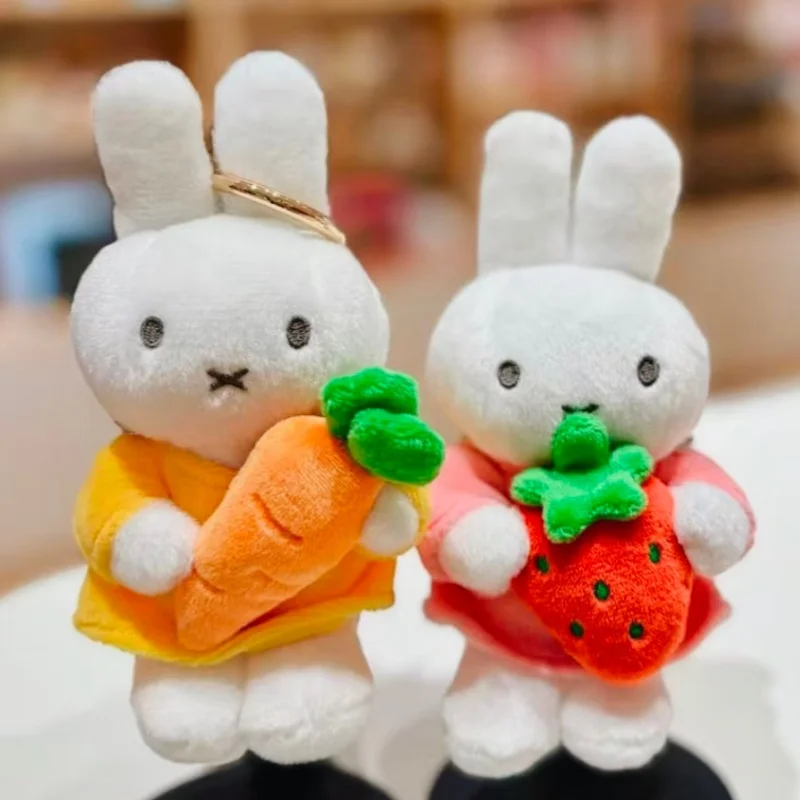 Miffy Bunny Plush Toy Pendant Cute Fruit Carrot Stuffed Plush Doll Keychain Collectible Birthday Gift Toys Pendant Ornament