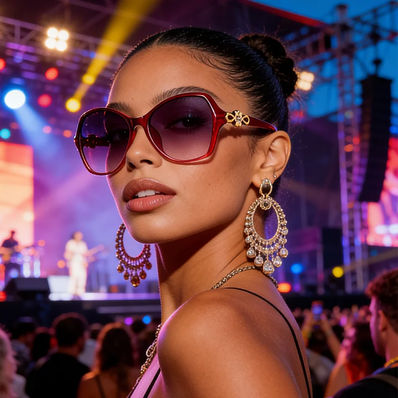 Neue grenzüberschreitende High-End-Sonnenbrille mit großem Rahmen zum Abnehmen im koreanischen Stil, trendige und modische Instagram-Sonnenbrille mit Sonnenschutz 2610 – Detail 1