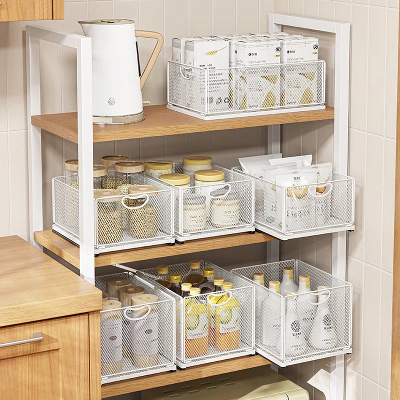キッチン収納キャビネット引き出しシンク下プルアウトバスケットレール