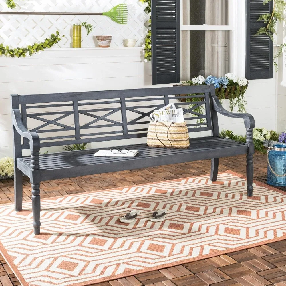 مجموعة Safavieh Patio Collection Martin Adirondack مقعد خشب السنط، طبيعي