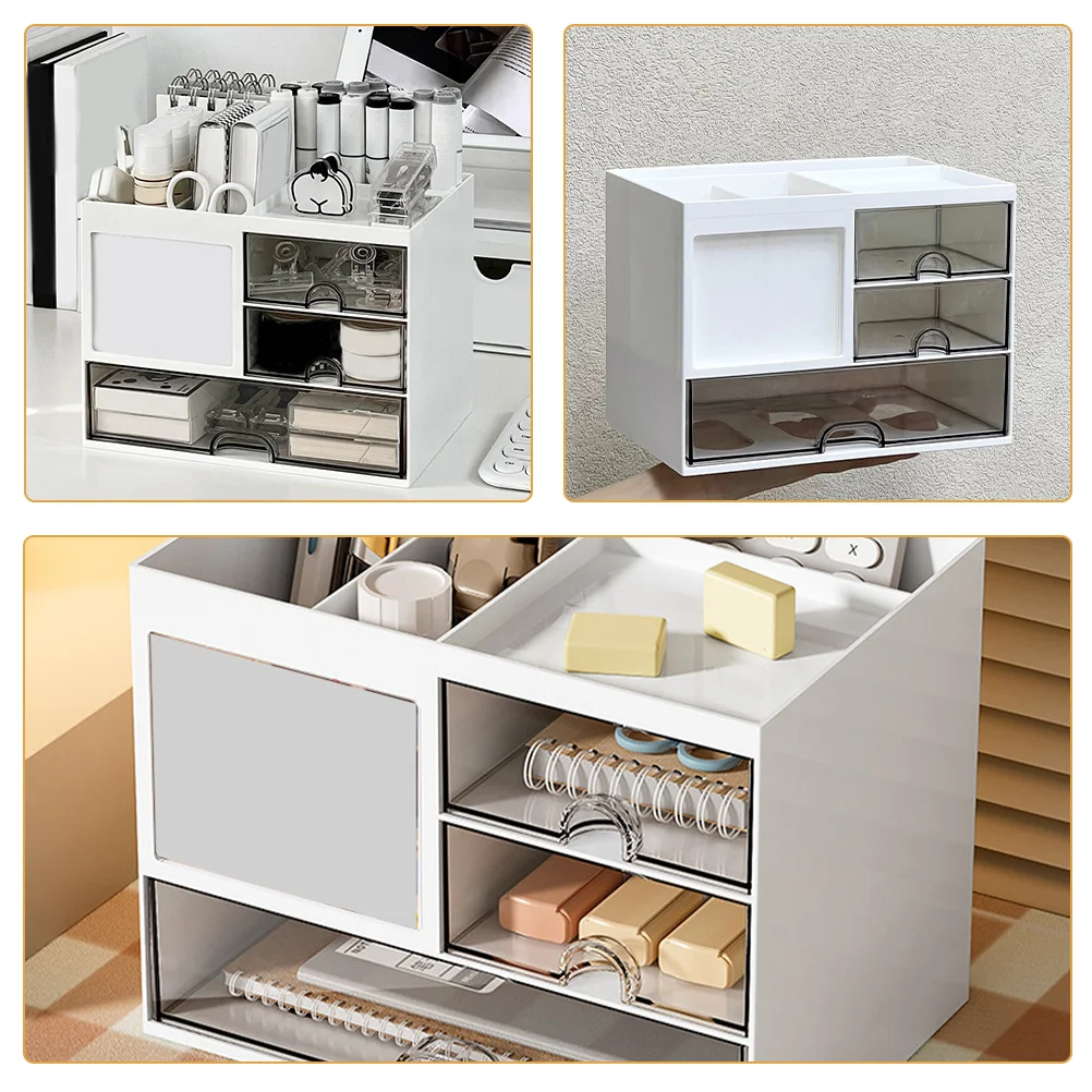 

Desk Organizer Drawer Design Storage Holder Makeup Stationery Box Desktop Organizer For Cosmetics Bathroom Vanity