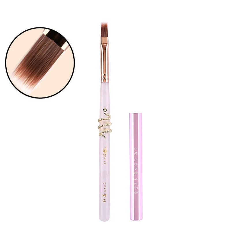 

1/2Pcs Sandalwood Handle Nail Ombre Brush Nail Art Painting Pen Brush UV Gel Polish Gradient Color Acrylic Nail Drawing Pen