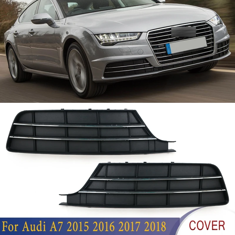 Car Front Bumper Fog Lamp Light Grille Cover Frame Racing Grills For Audi A7 2015 2016 2017 2018