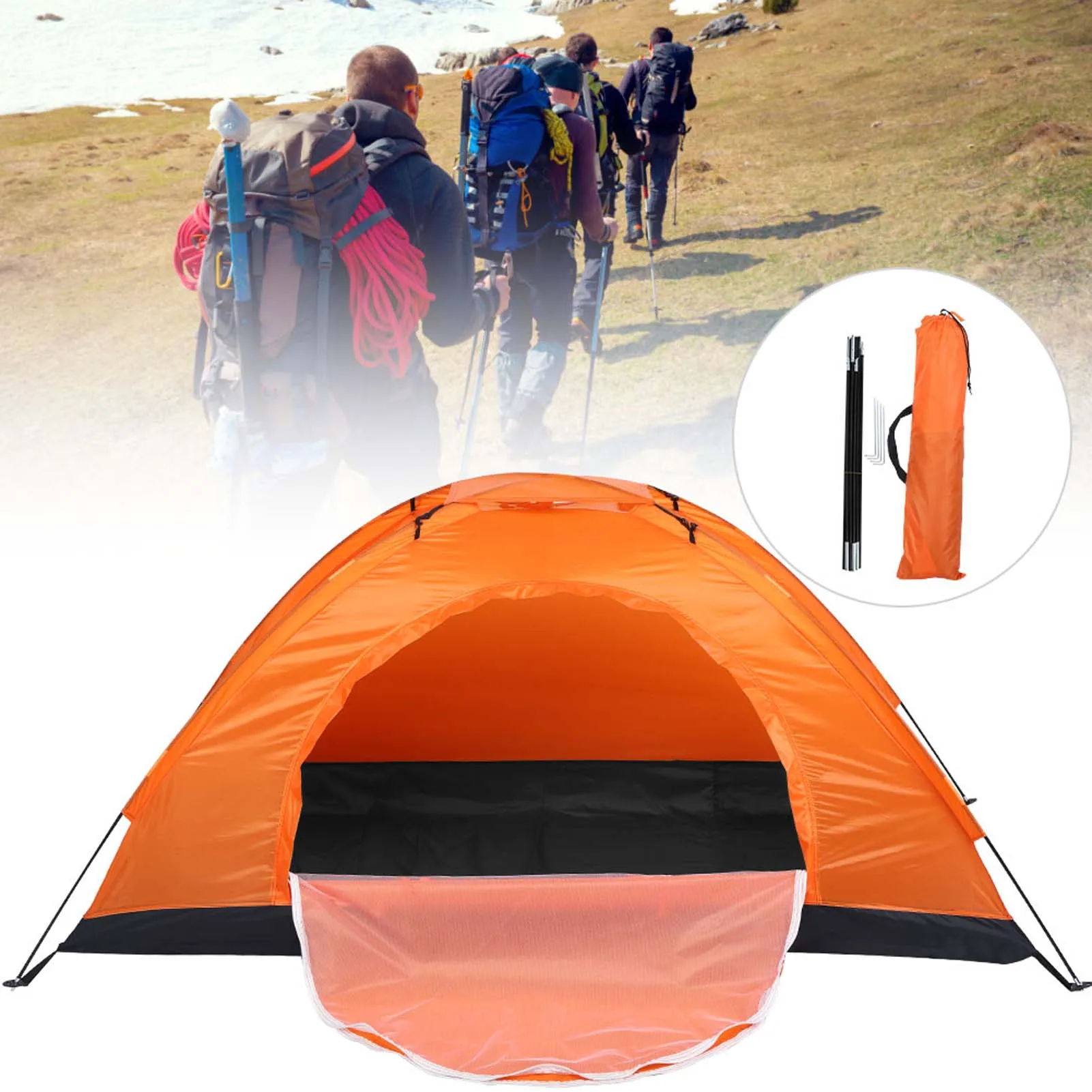 Outdoor Single Person Leisure Waterproof Tent for Camping Fishing Climbingorange