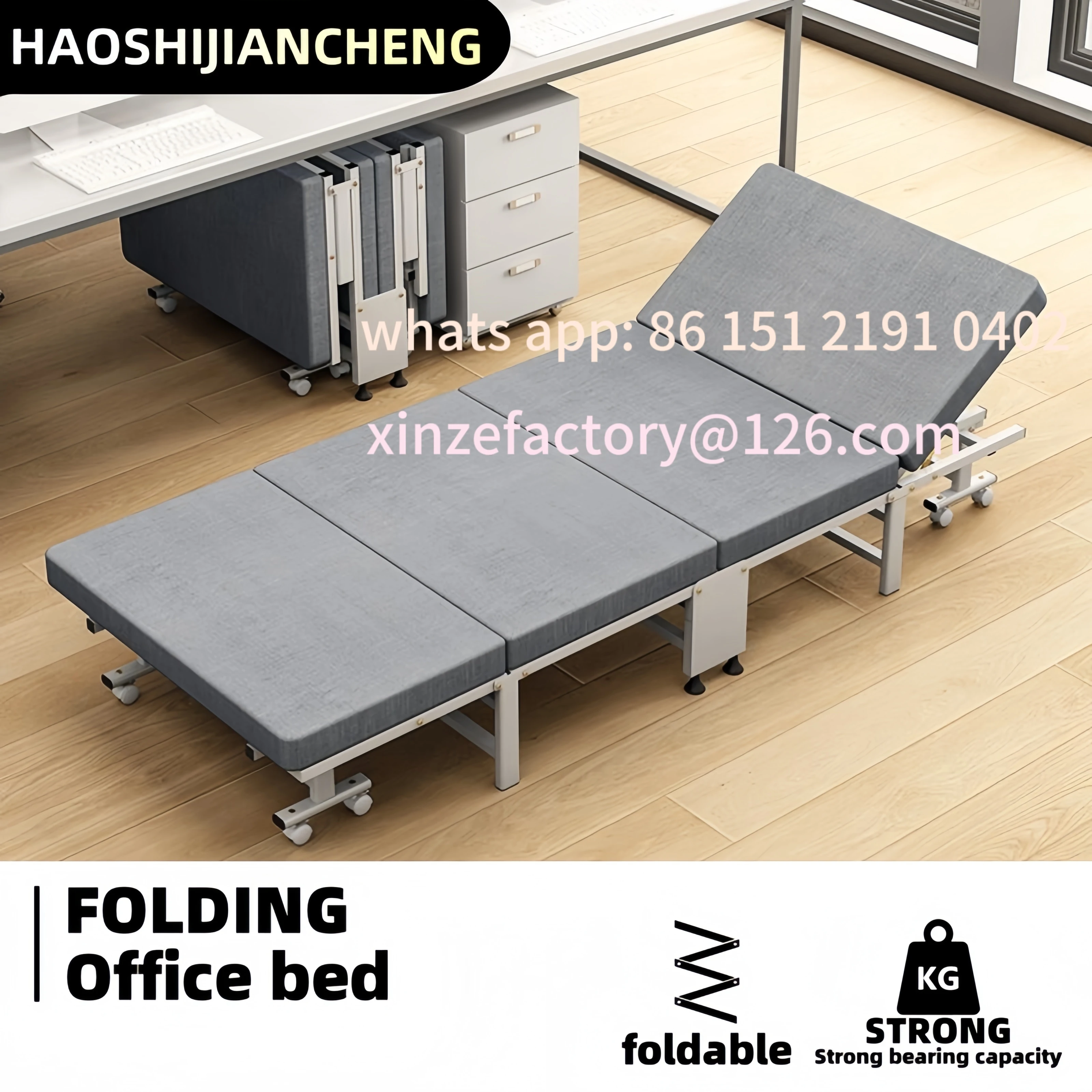 Customizable Single Folding Bed Dust Bag or 1 Folding Bed with High Density Compact Storage with High Density Sponge Mattres