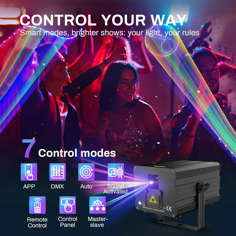 2W 4W RGB Laser Light DMX512 Control Laser Projector Stage Lighting for DJ Club Disco Party Bar Concert Event Performance