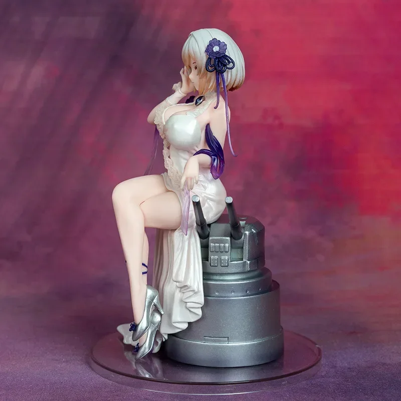 20cm Anime Spiel Azur Lane Figur Sirius reine Action figur weiße Rose faule Position sitzen Kleid Mädchen Modell Spielzeug Dekoration Geschenk