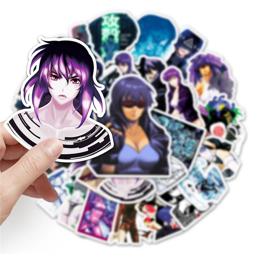 10/30/50pcs Classic Japan Anime Ghost In The Shell Kusanagi Motoko Sticker For Luggage Laptop Ipad Skateboard Sticker Wholesale