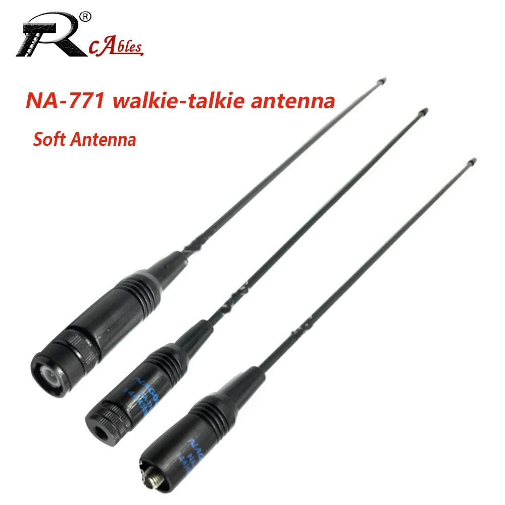 

1PC NA-771 Walkie-Talkie Antenna SMA Female SMA Male BNC Male Head Gain Soft Antenna Handset Signal Enhancement Antenna 38CM