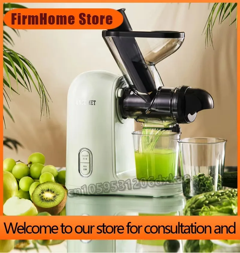 FirmHome Store220V Electric Slow Juicer Fruit Vegetable Screw Cold Press Extractor Automatic Squeezer Citrus Juicer Multifunctio