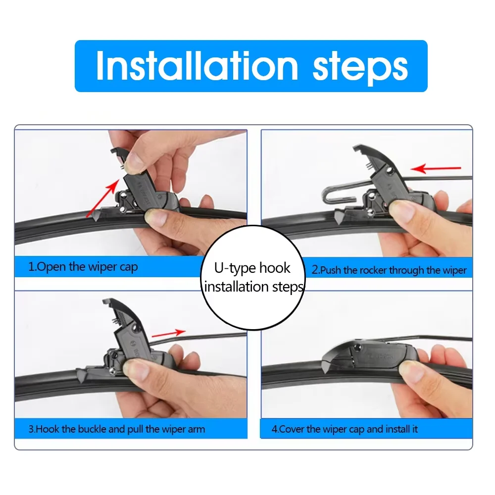 ل هولدن كابتيفا CG (5 2 7) 2006-2023 24 ''+ 16'' ممسحة السيارة شفرة المساحات الأمامية صالح U هوك الذراع الزجاج الأمامي شفرات ممسحة السيارات #2