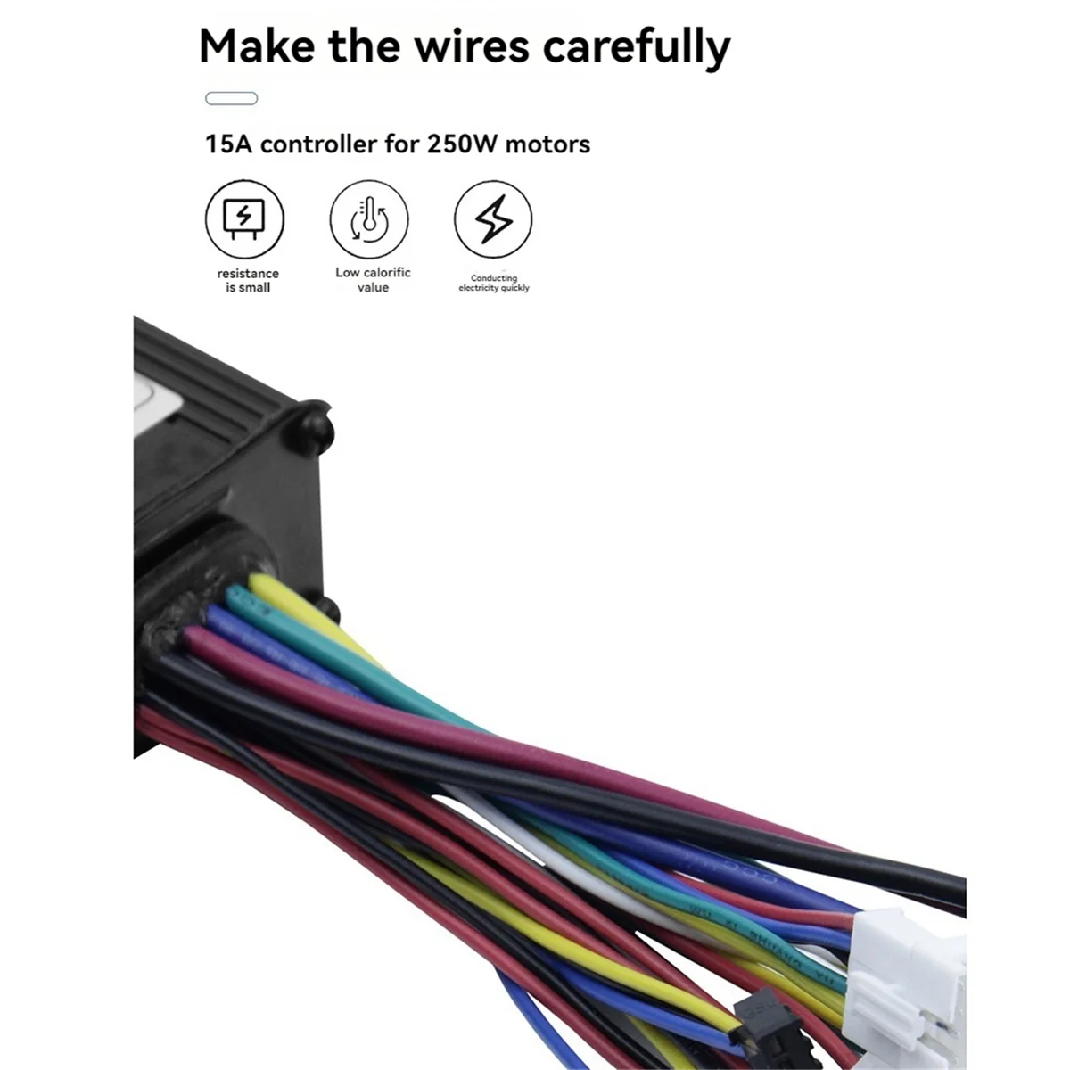 A56XQ EBike 3 โหมด 24V 36V 48V 15A Sinewave Controller 6 หลอดสําหรับ 250 W-350 W มอเตอร์ไฟฟ้าสกู๊ตเตอร์อะไหล่ EBike CONTROLLER