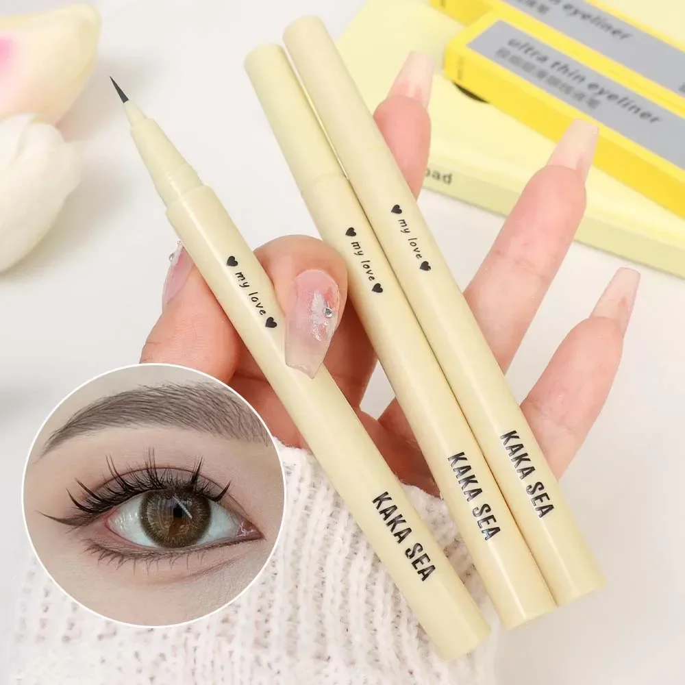 Eyeliner opaco impermeabile penna per ciglia inferiore liquida ultrasottile Eyeliner liscio ad asciugatura rapida sdraiato penna per baco da seta trucco per occhi coreani