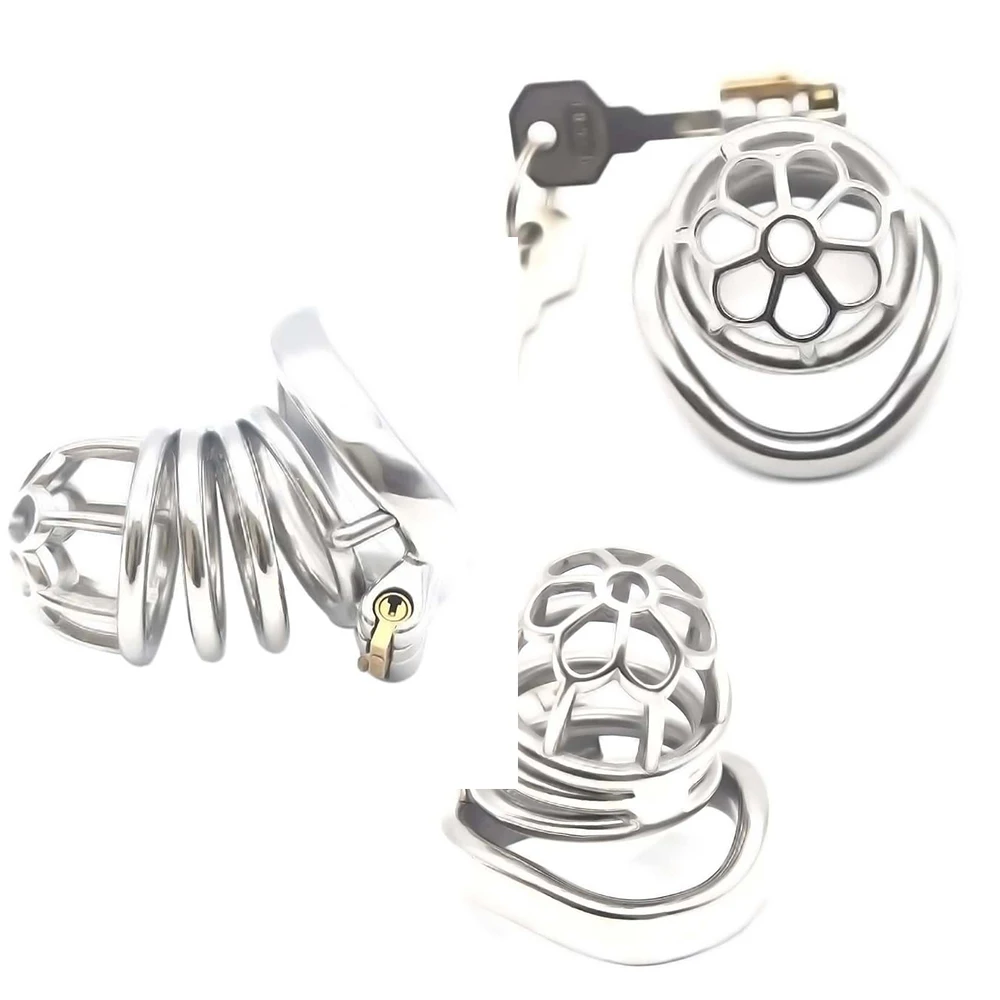 FRKO SM Hollow Floral Chastity Cage Penis Ring Lock Cock Cage 정조대 Abstinence Restrain DeviceAlternative Sex Toys Men Slave Games - view 4