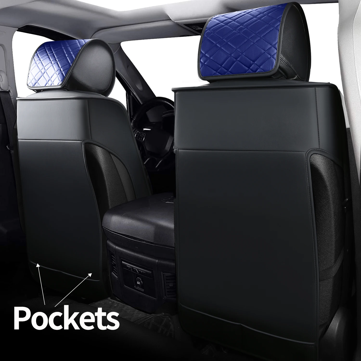 Luxury Custom Leather Car Seat Covers Full Set For Pickup Trucks Compatible With Dodge RAM 1500 2005-2024 Model Years