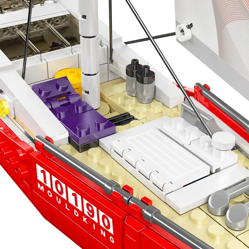 MOULD KING 10190 767 ELEMENTÓW Nowoczesny Zestaw do Budowy Żaglowca Transformowalny Kreatywny Model Statku dla Dorosłych Kolekcjonerów i Entuzjastów DIY