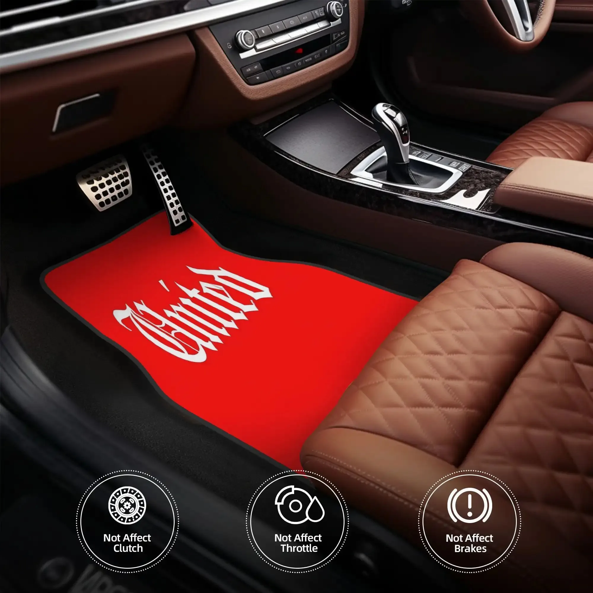 4pcs Devils Car Floor Mats | Durable Polyester Fiber, Universal Fit, Playful Design, Ideal For Halloween And Christmas Gifts